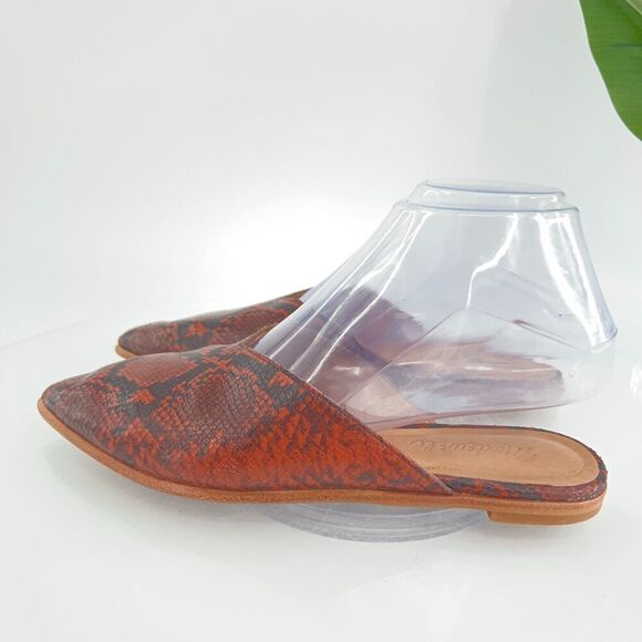 Madewell Women's The Emilia Mule Size 6.5 Slip On Pointed Flat Shoe Comfy Snake - Picture 4 of 11
